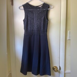 H&M navy lace fit and flare dress